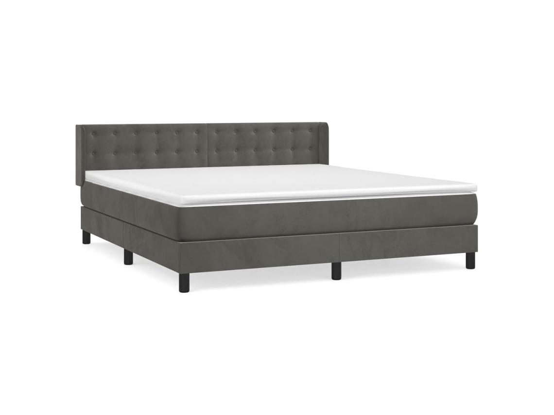 Maison Exclusive - Cama Box Spring Con Colchón Terciopelo Gris Oscuro 180x200 Cm