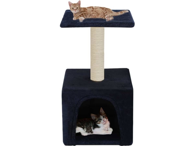 vidaXL Rascador para gatos con poste de sisal 55 cm azul oscuro