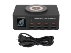 Estación De Carga Usb (carga Inalámbrica Magnética De 8 Puertos) Cargador De Escritorio Multifuncional Con Pantalla Digital Pd100w+qc3.0 De Carga Rápida
