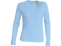 Camiseta Básica KARIBAN Algodón Mujer (3XL - Azul)