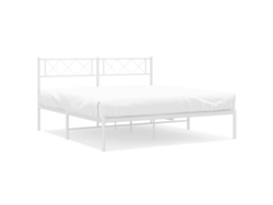 Maison Exclusive - Estructura Cama Sin Colchón Con Cabecero Metal Blanco 135x190cm