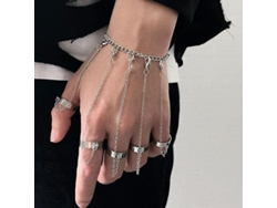 Pulsera De Cadena Punk Con Anillos De Dedo Esclavo Raíz Gótico Para Mujer Kurapika Cadena De Mano