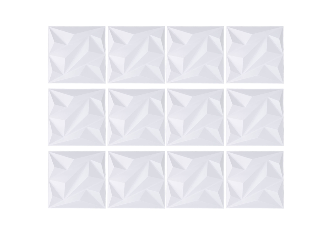 12 Paneles Decorativos 3d De Pared, Pvc Texturizado Blanco Mate, 30x30 Cm, Para Decoración De Dormitorios Y Fondos Para Transmisiones En Vivo.