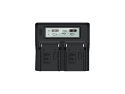 KOFIHETY Cargador de batería de alta capacidad, cargador rápido dual con pantalla LCD y amplia compatibilidad para las series Sony NP-F550, F970, BP-U30, U60 y
