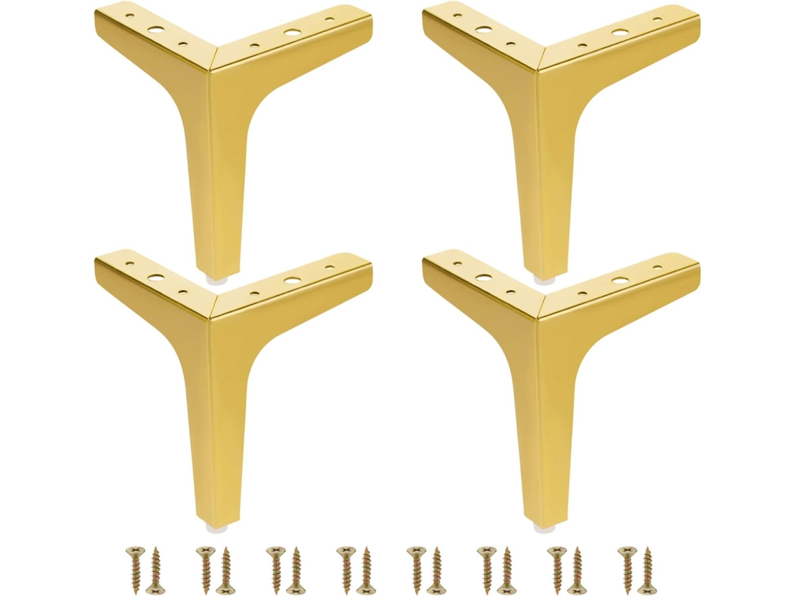 Juego de 4 patas triangulares doradas de Rnemitery