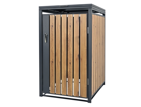 Caja de basura para 1 cubo 240L 68x80x116,3 cm antracita/madera acero ML-DESIGN
