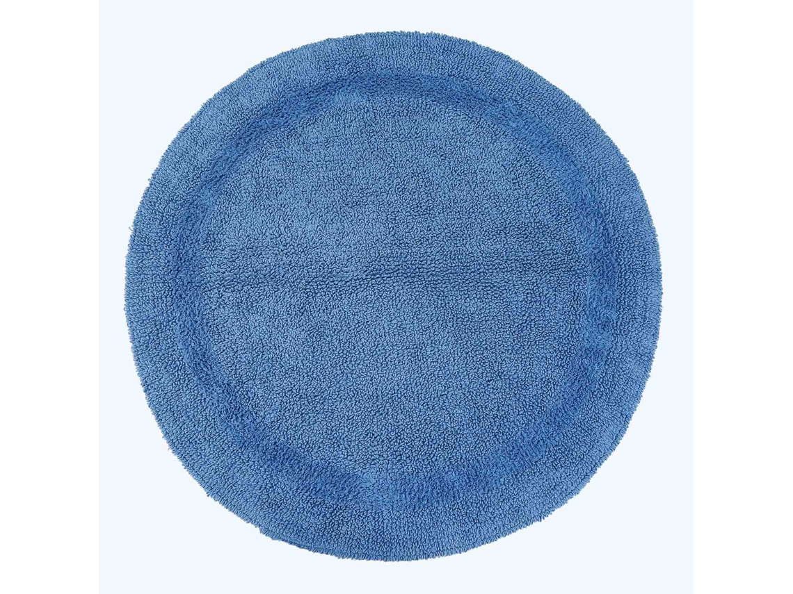 Homescapes Luxury Reversible Round Bath Mat - Cobalt Blue