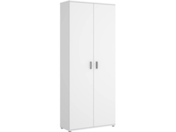 Armario Multiusos 2 Puertas con Escobero DKIT Fit (Blanco - 190x78x35 cm)