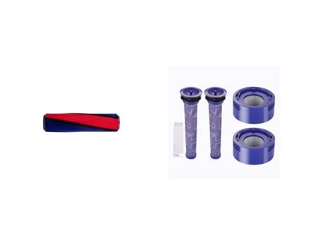 Ad-1 pieza de cepillo de rodillo de terciopelo suave, cepillo de rodillo para Dyson V6 V7 V8 V10 V11 y 1 Juego de filtros para Dyson V7 V8 Post