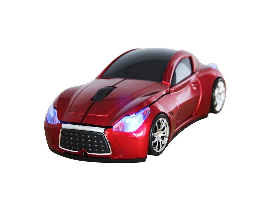 YIZHOOD Infiniti Sports Car Shape Mute Wireless Computer Gaming Mouse para computadora/portátil Rojo