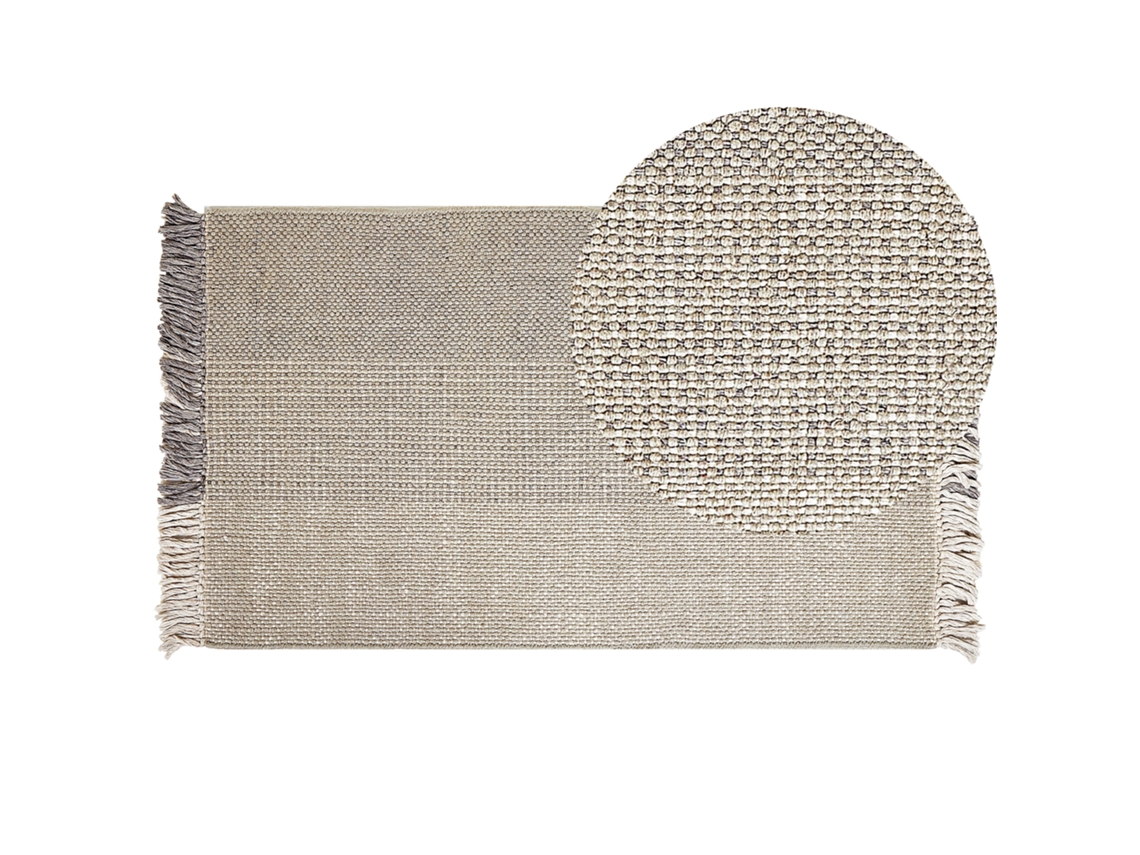 Alfombra BELIANI Tekeler de Lana Gris 80x150