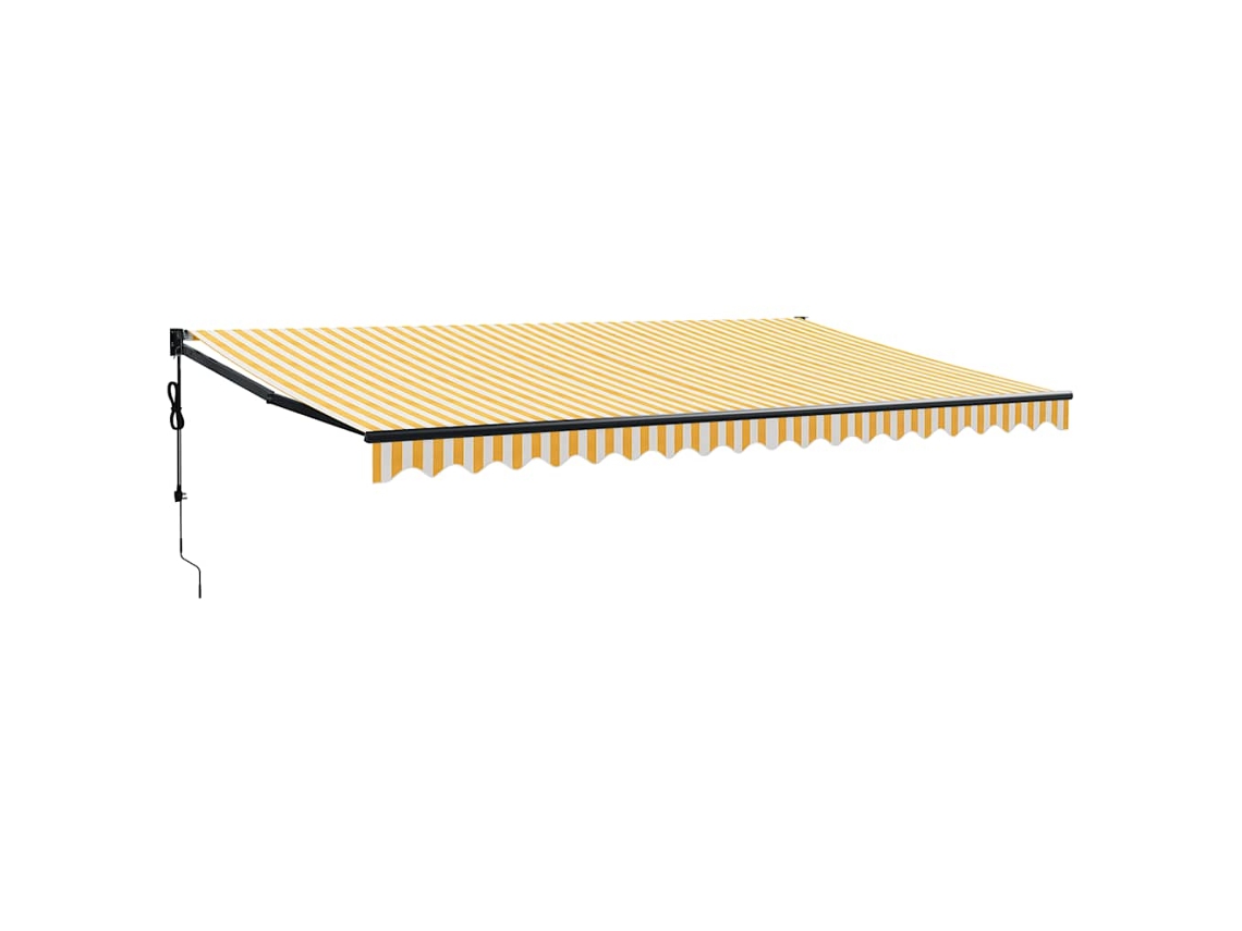 Maison Exclusive - Toldo Retráctil Automático Amarillo Y Blanco 5x3 M