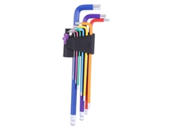 Juego De 9 Llaves Allen Esféricas Alargadas De Acero Cromo-vanadio Para Reparaciones Domésticas, Bicicletas Y Muebles - Herramienta Manual