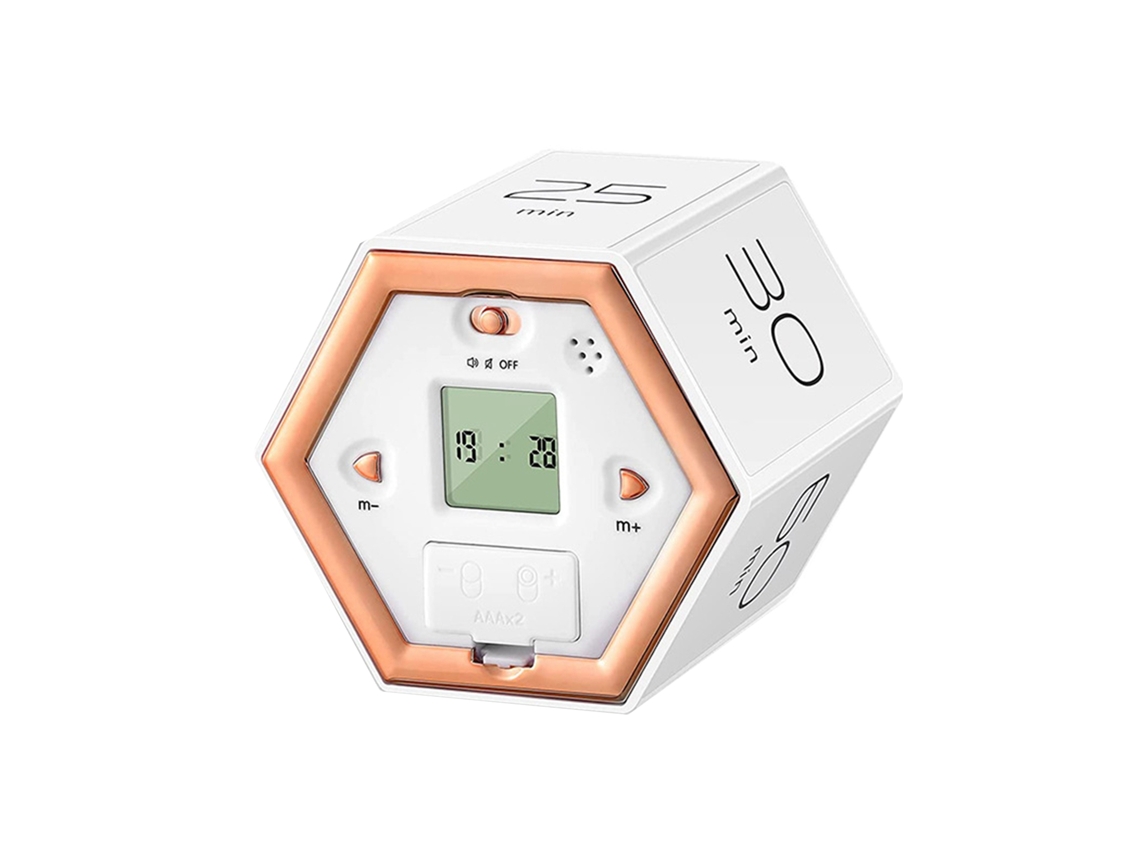 Cubo Temporizador Hexagonal Magnético Digital Con Función De Volteo Y Cuenta Regresiva Ajustable Para Estudiar, Cocinar Y Hacer Ejercicio.