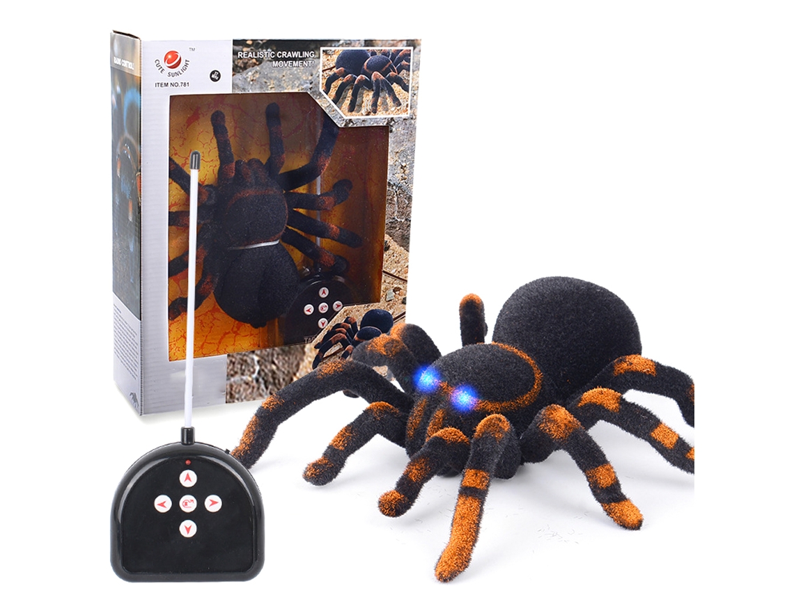 20du26 Araña saltarina con control remoto, broma realista, regalo divertido para Halloween y Navidad.