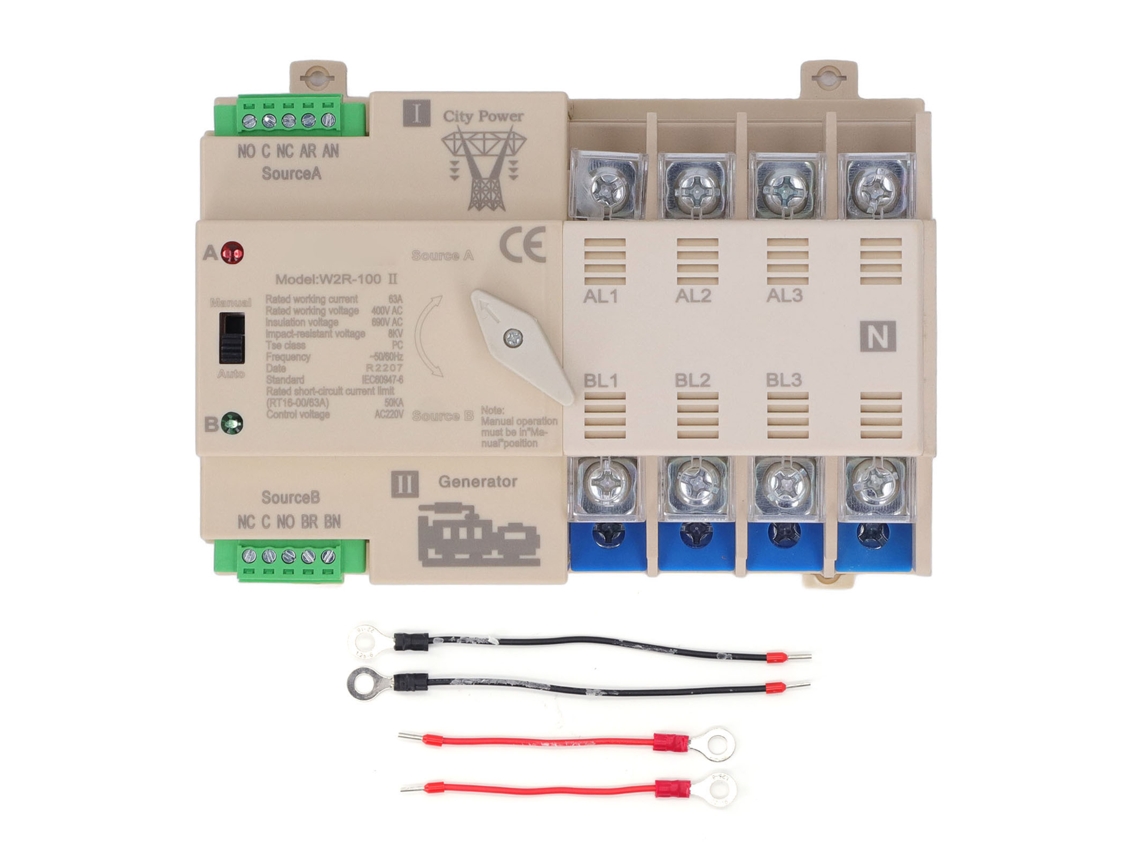 Yncm2026-interruptor De Transferencia Automática Dual Power 4p 63a Blanco Integración Manual Y Automática