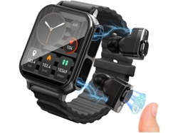 Reloj inteligente con auriculares de 1,96 pulgadas para Android/iOS, resistente al agua IP67, monitor de actividad física con monitor de frecuencia cardíaca y Yizhood.