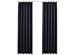 Maison Exclusive - Cortinas Opacas Con Ganchos 2 Piezas Gris Antracita 140x245 Cm