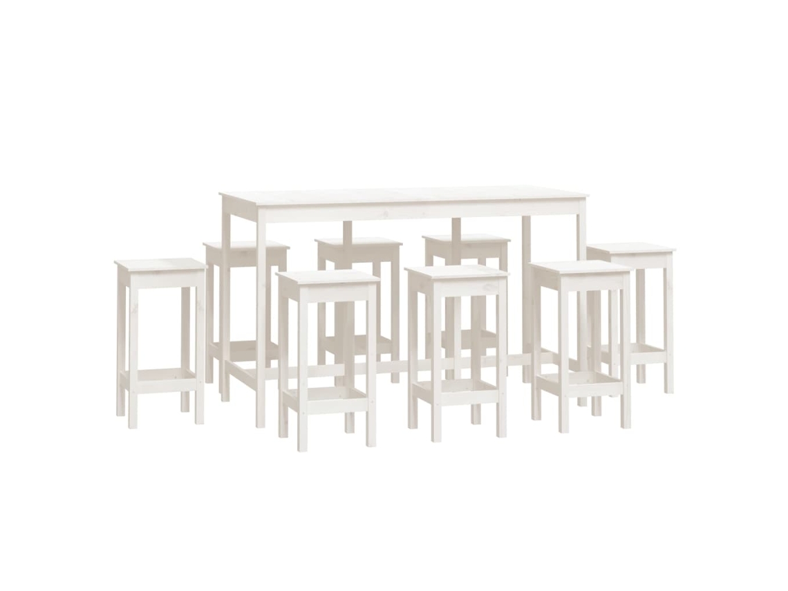 Maison Exclusive - Set De Bar 9 Piezas Madera Maciza De Pino Blanco