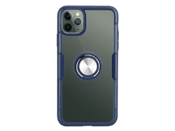 Mali capa de Celular Transparente Anti shock com Anel de Suporte Magnético para Ios 11pro Max Azul Escuro (6.5 Polegadas)