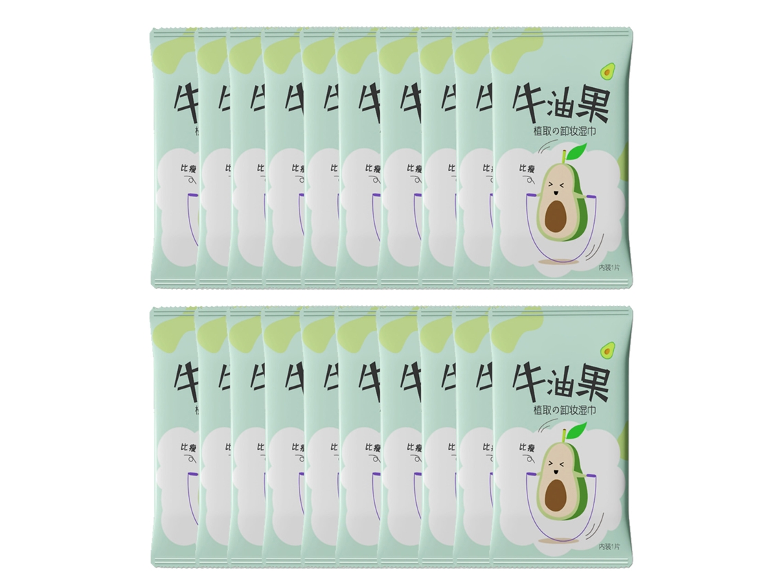 Toallitas Desmaquillantes Con Extracto De Aguacate - Limpiador Facial Exfoliante, 20 Unidades - Para Uso Diario Y Viajes