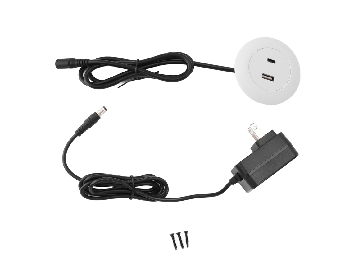 Concentrador De Carga Usb Integrado Con Puertos A Y C Para Escritorio, Sofá Y Mesita De Noche.