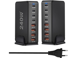 Cargador De 240 W, Estación De Carga Pd De 8 Puertos Con Múltiples Puertos Usb-c Para Viajes, Oficina Y Uso Doméstico.