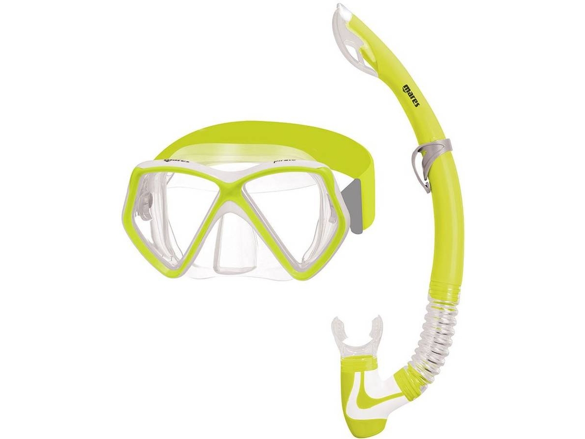 Máscara MARES Má Cara Tubo Pirate Neon Amarillo