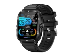 Smartwatch robusto con pantalla cuadrada HD de 1,96 pulgadas y compatibilidad con llamadas Bluetooth. (Negro y plateado)