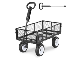 Vevor Carro De Jardín 408,2 Kg Resistente De Acero Con Neumáticos Color Negro