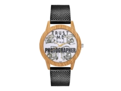 Reloj De Cuarzo Unisex Con Correa De Silicona Dial Con Letras Moda Casual (negro)