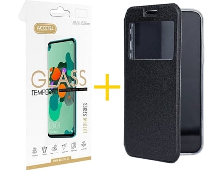 Carcasa + Protector de Pantalla para Samsung Galaxy S22 Plus 5G ACCETEL Negro