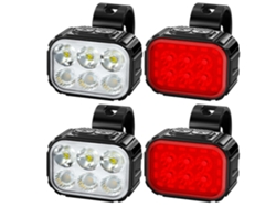 2 Juegos Luces Bicicleta 8/12modos Ipx65 Negro