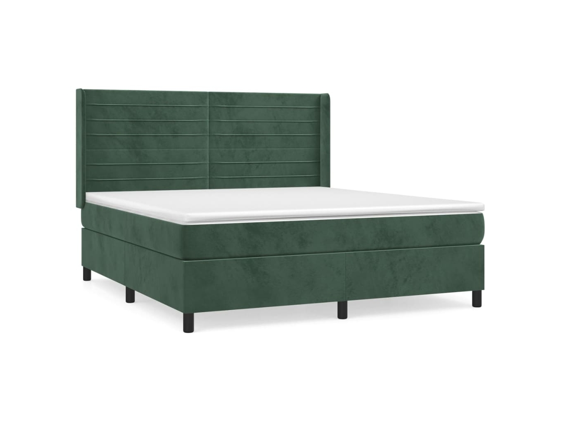 Cama Box Spring VIDAXL Verde Terciopelo (160x200 cm)