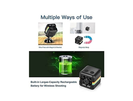 cámara wifi inalámbrica mini cámara espía de seguridad oculta para el hogar cámara de niñera cámara de casa para mascotas / bebés / niñeras negro...