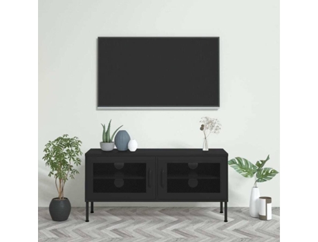 Mueble para la televisión VIDAXL Negro Acero (105x35x50 cm)