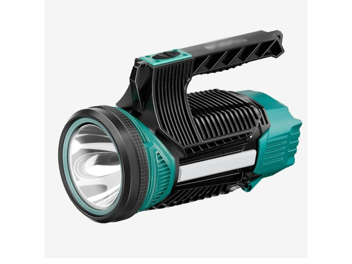 Linterna De Luz Fuerte, Recargable, Para Exteriores, Súper Brillante, Multifunción, Duradera, Batería De Larga Duración, Reflector (negro)