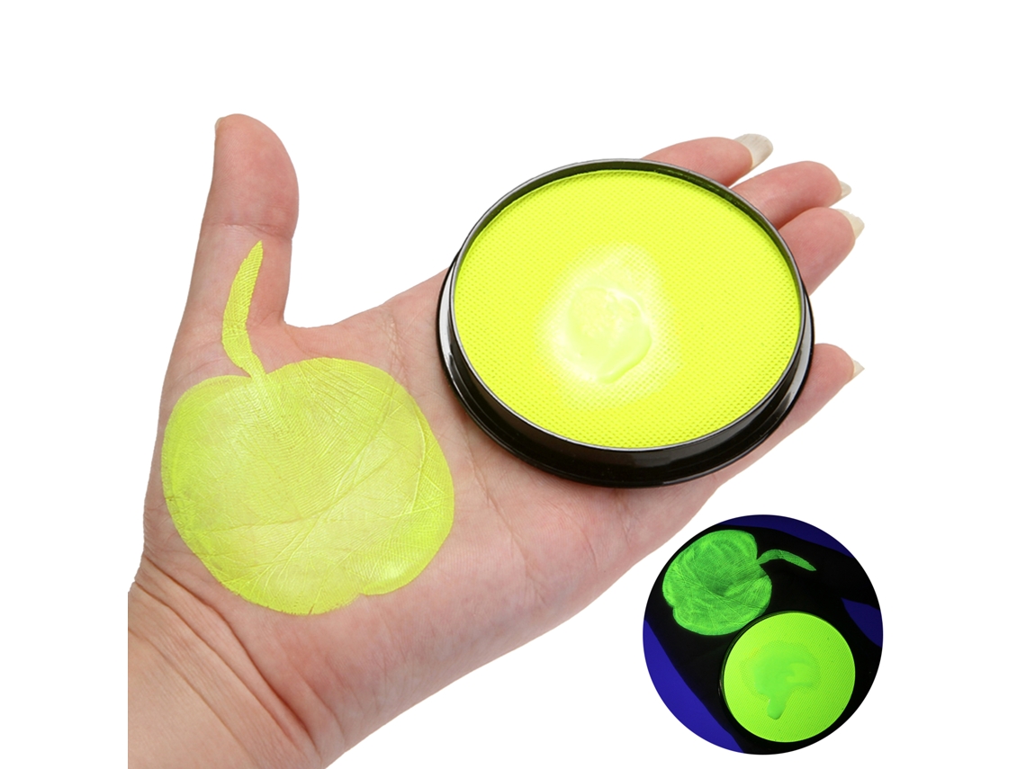 Tinta fluorescente neon UV para rosto e corpo, à base de água, segura e atóxica, ideal para Halloween, cosplay e festivais | S/BRAND