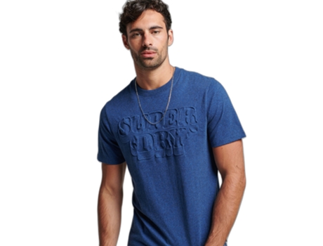 Camiseta para Hombre SUPERDRY (L - Azul)