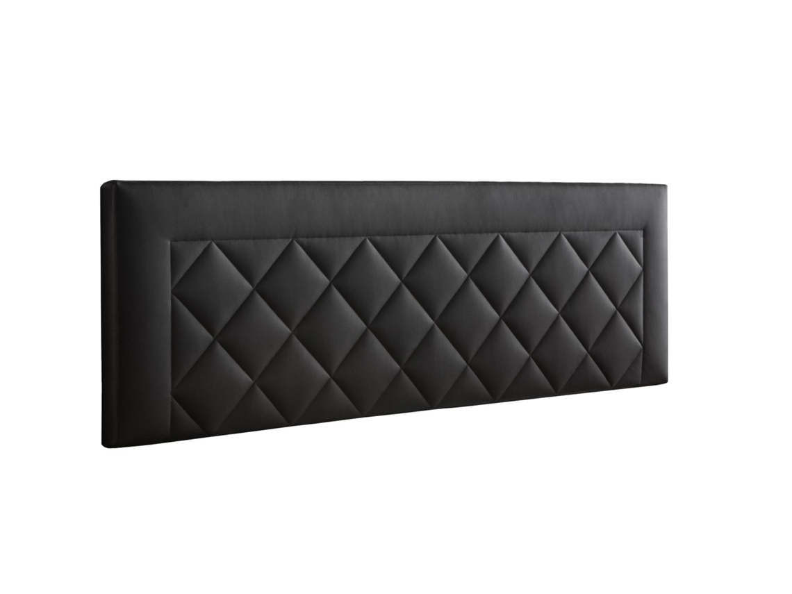 Cabecero Tapizado DOMUS para Cama 140 Polipiel Negro ( 145 x 50 x 7 cm)