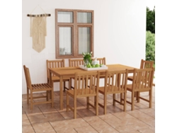 Juego de comedor de jardín de 2 piezas en madera maciza de teca, Dkd Home Decor