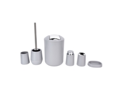 Juego de accesorios de baño de 6 piezas, gris plateado