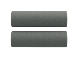 Juego De Sofás Con Cojines 2 Piezas Tela Gris Oscuro