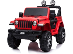 DEVESSPORT Coche Eléctrico Infantil Jeep Wrangler 12V Rojo con Mandos, MP3/Bluetooth y Batería de Litio