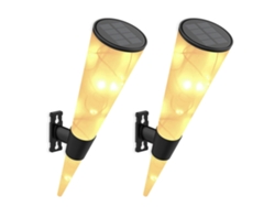 Rebe-2 Pack Luz Solar Exterior Decorativa Led Luz Caliente Ip65 Impermeable Para Jardín Terraza Pared Clase Energética A++