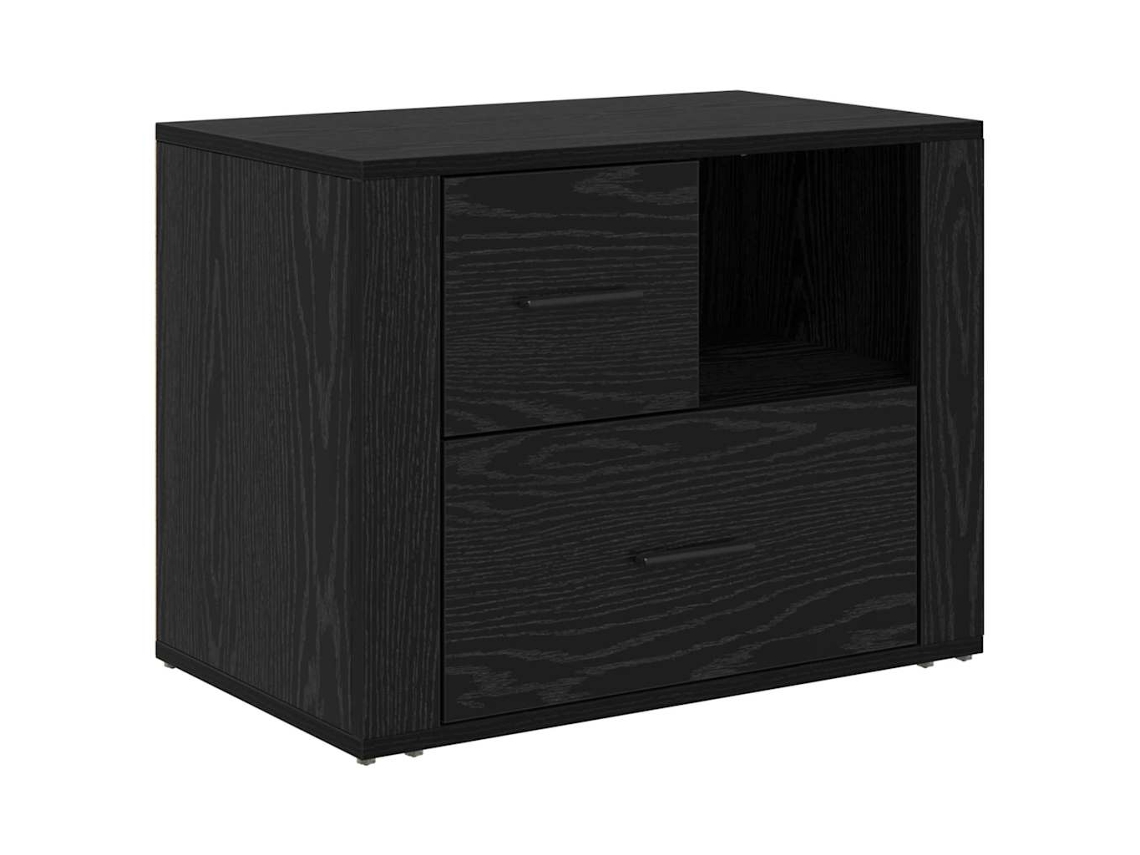 Maison Exclusive - Armario De Noche Con Cajón Roble Negro 35 X 60 X 50 Cm