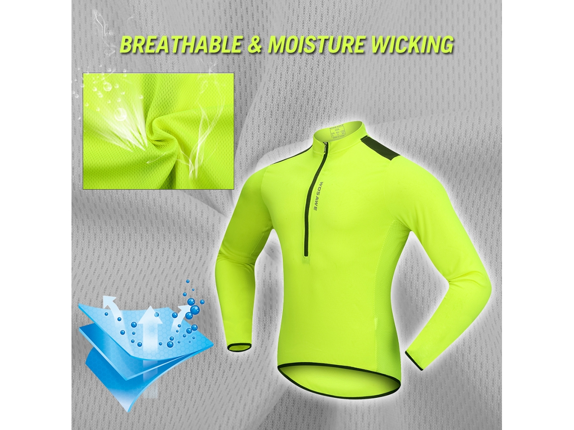 Jersey De Ciclismo Para Hombre Manga Larga Wosawe Zip Media Primavera Otoño Camiseta Mtb Bici