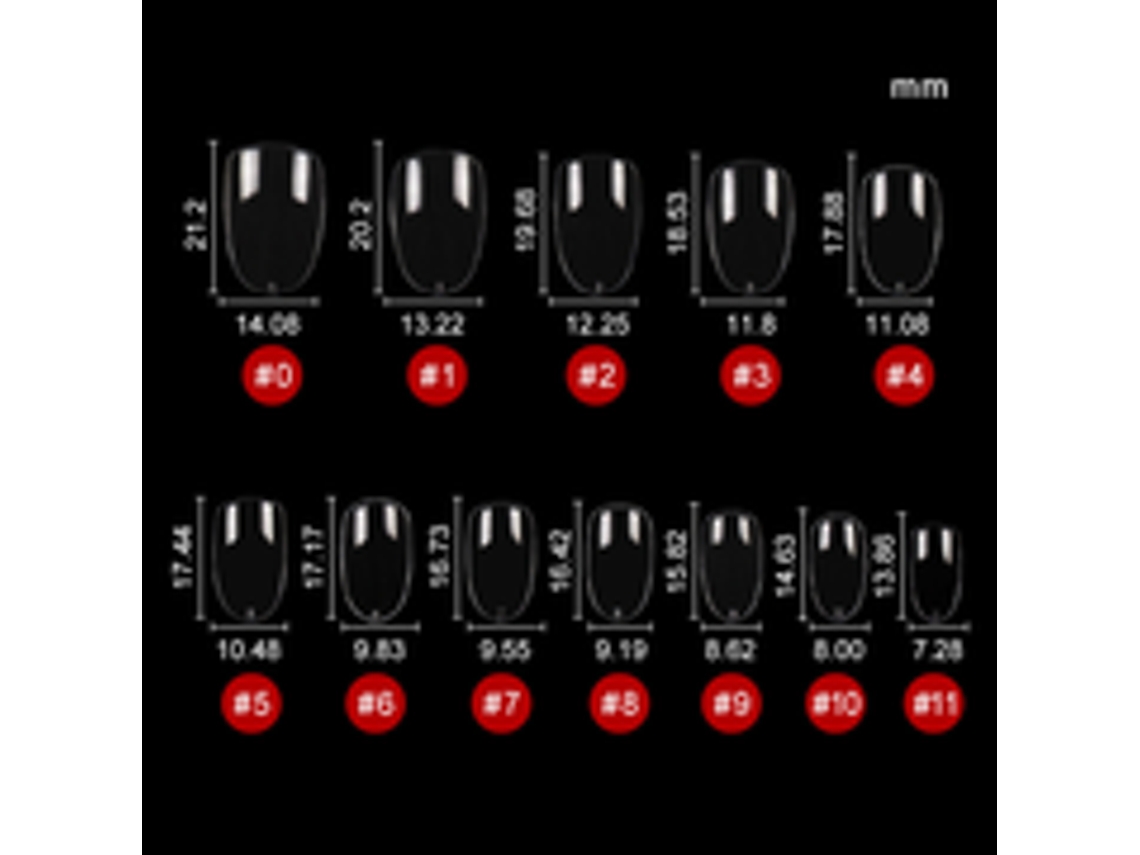 Paquete de 552 puntas de uñas - uñas de gel semimate para extensiones. NEVEANCE
