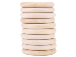 10 Anillos De Madera Natural Para La Dentición Del Bebé, Juguete Para La Dentición, Manualidades Diy.