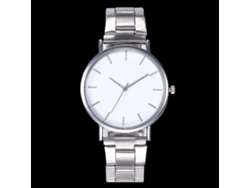 Reloj De Pulsera Analógico De Cuarzo Con Esfera Redonda (plateado)